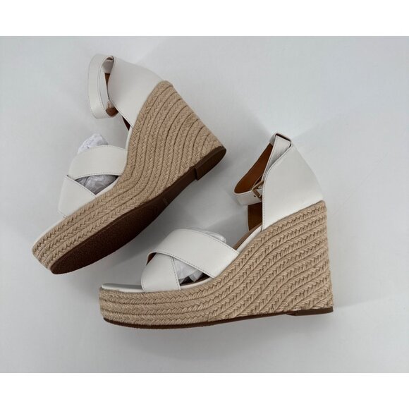 Lisa Vicky Espadrille Wedge Sandals Gemi White Sheep Nappa Leather Size 9 - Picture 9 of 10